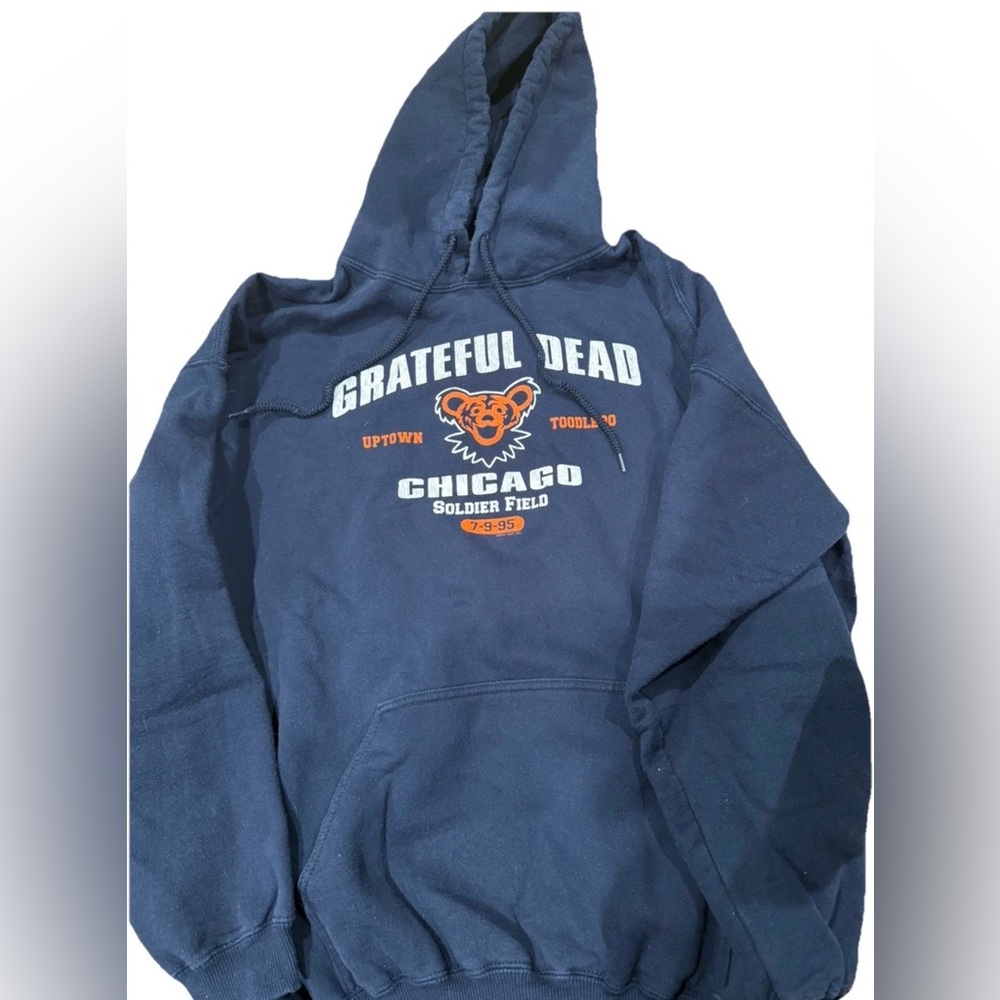 VTG GRATEFUL DEAD Hoodie LIQUID BLUE Chicago Soldier Field Streetwear XL